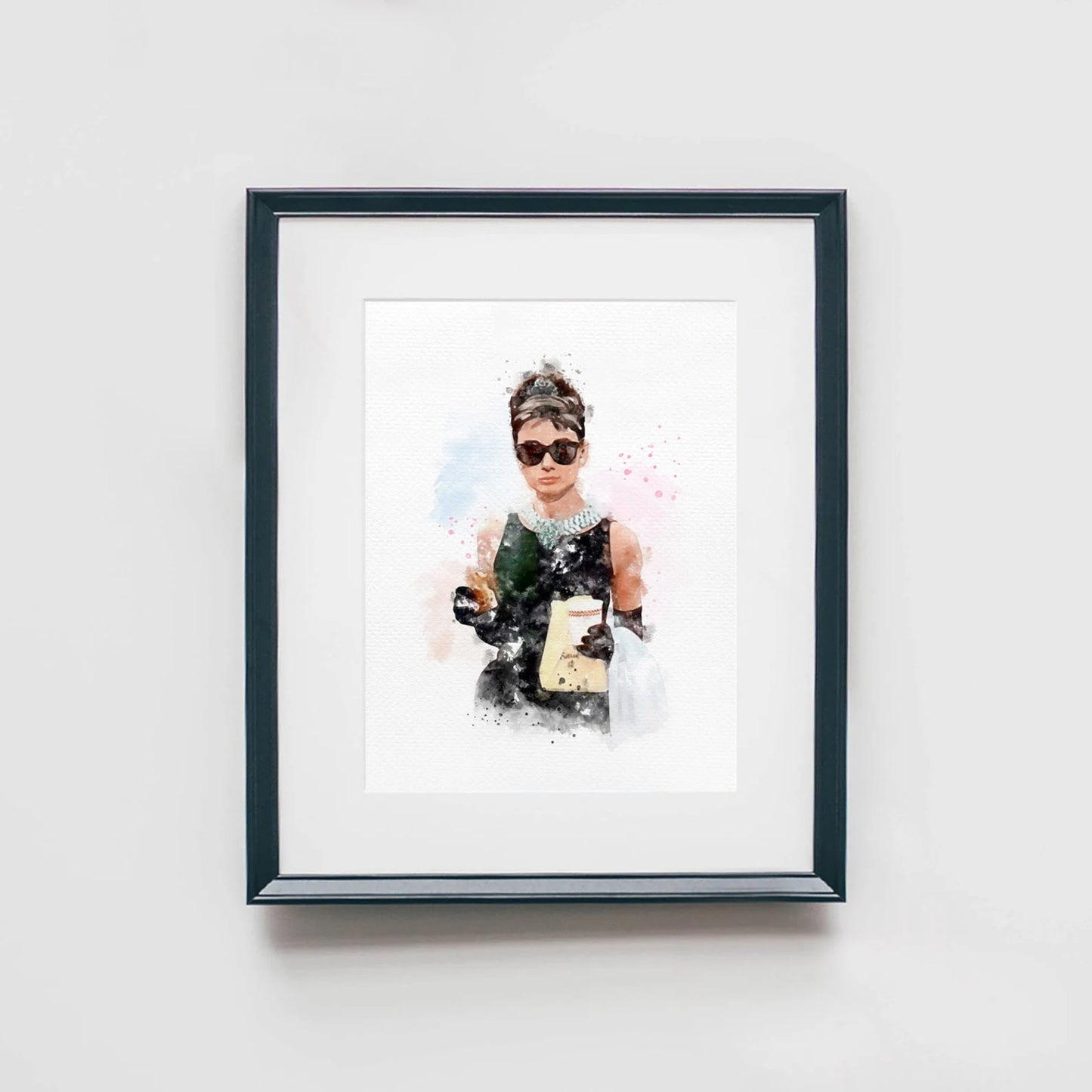 Audrey Hepburn Set of 4 Watercolor Art Prints
