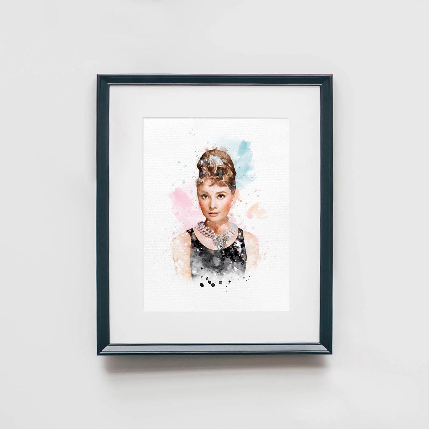 Audrey Hepburn Set of 4 Watercolor Art Prints