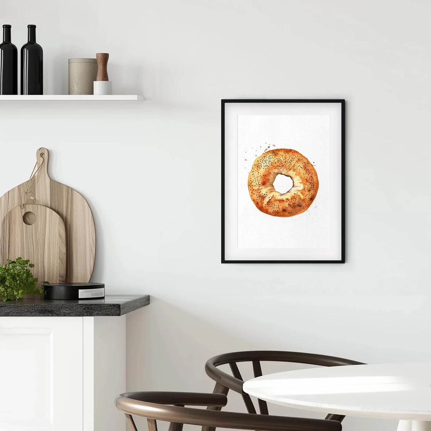 Bagel Watercolor Art Print