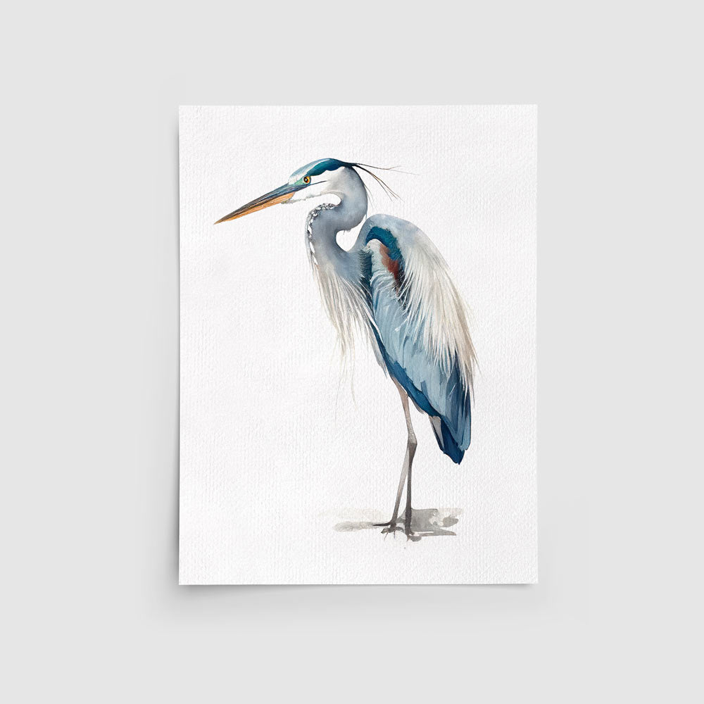 Set of 2 Blue Herons Watercolor Art Prints