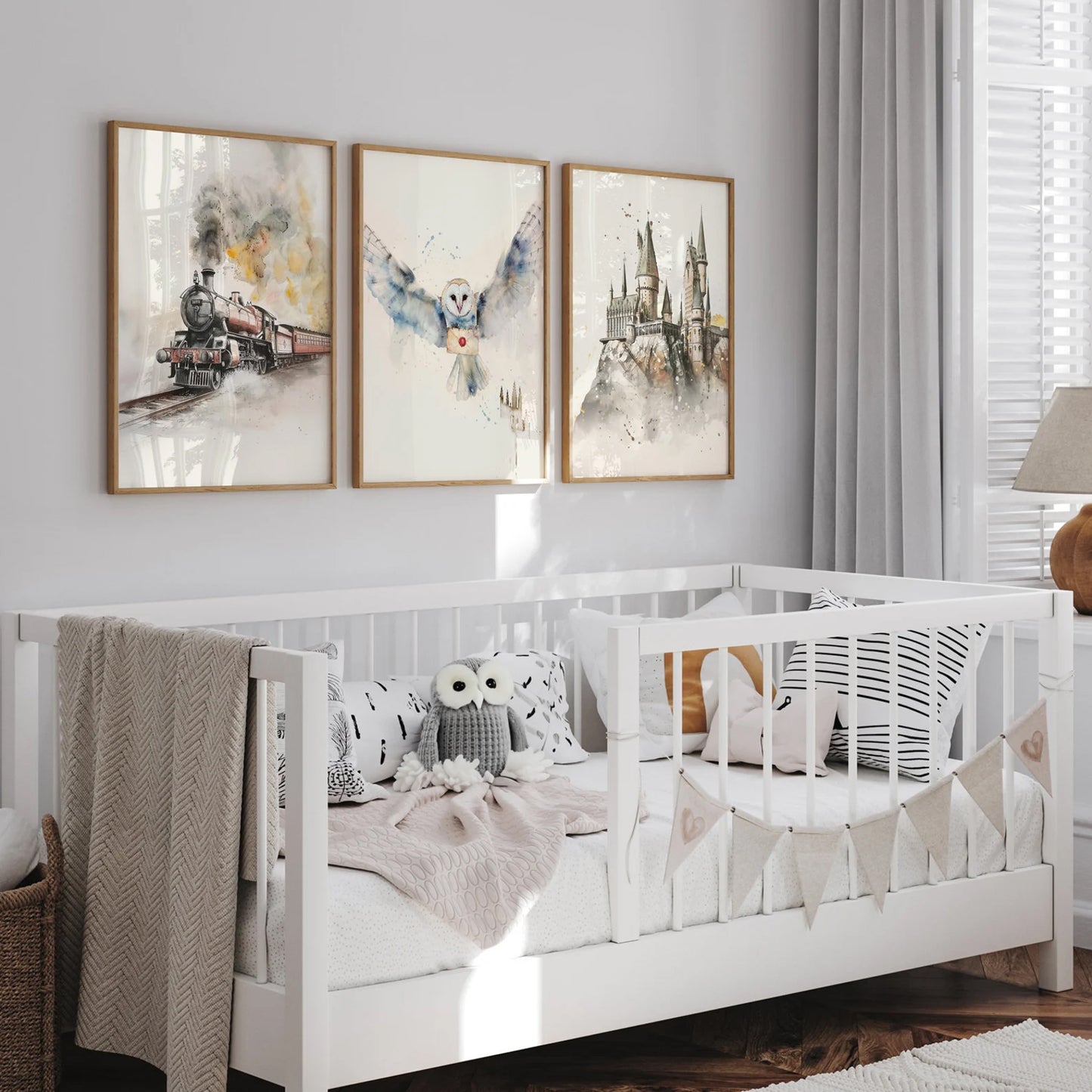 Wizard Neutral Nursery Set of 3 Art Prints