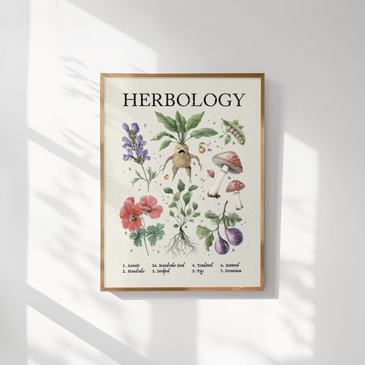 Herbology Art Print, Wizard Art