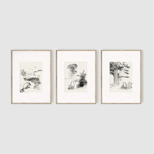 Winnie the Pooh Landscapes Nursery Set of 3 Art Prints