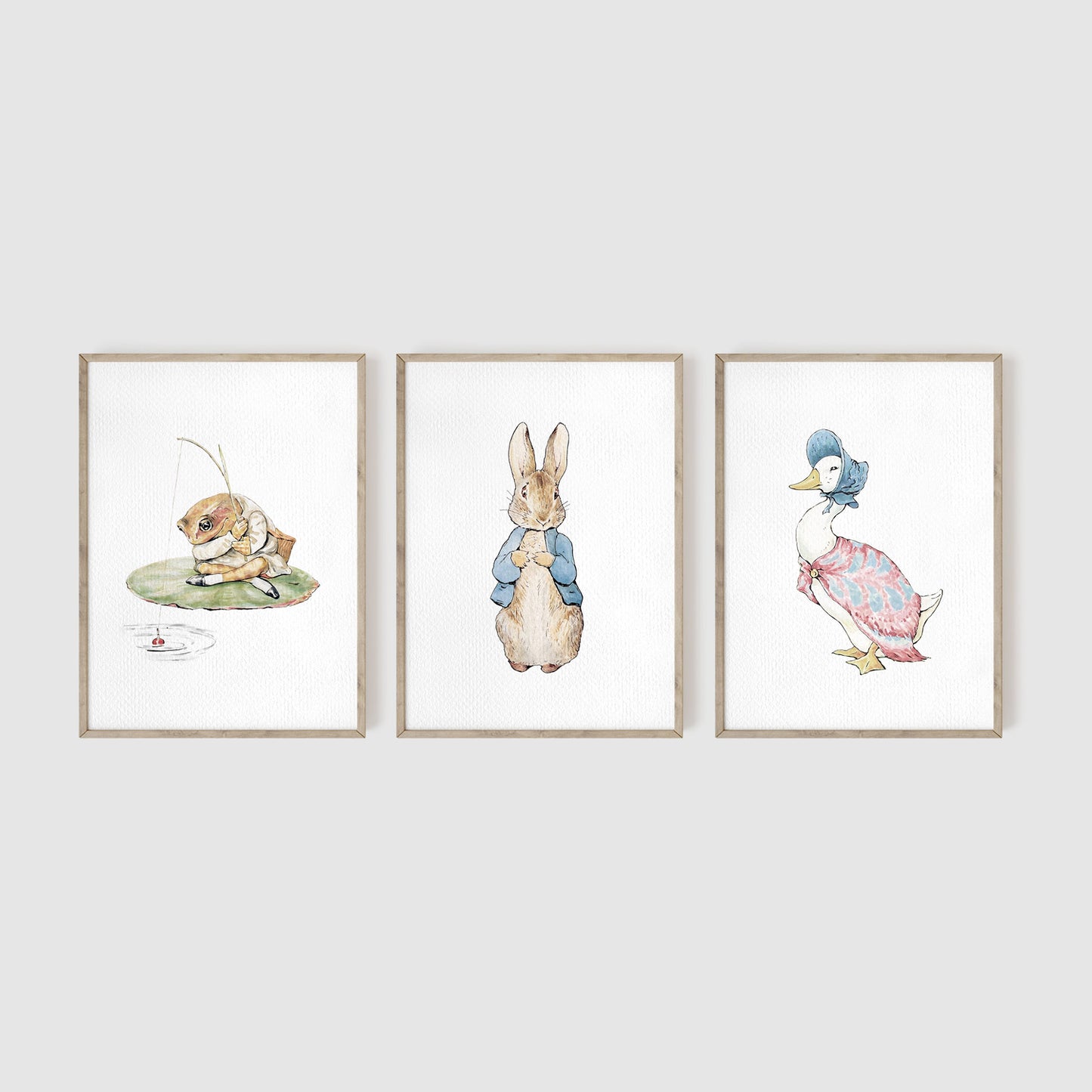 Peter Rabbit Characters Set of 3 Nursery Wall Art