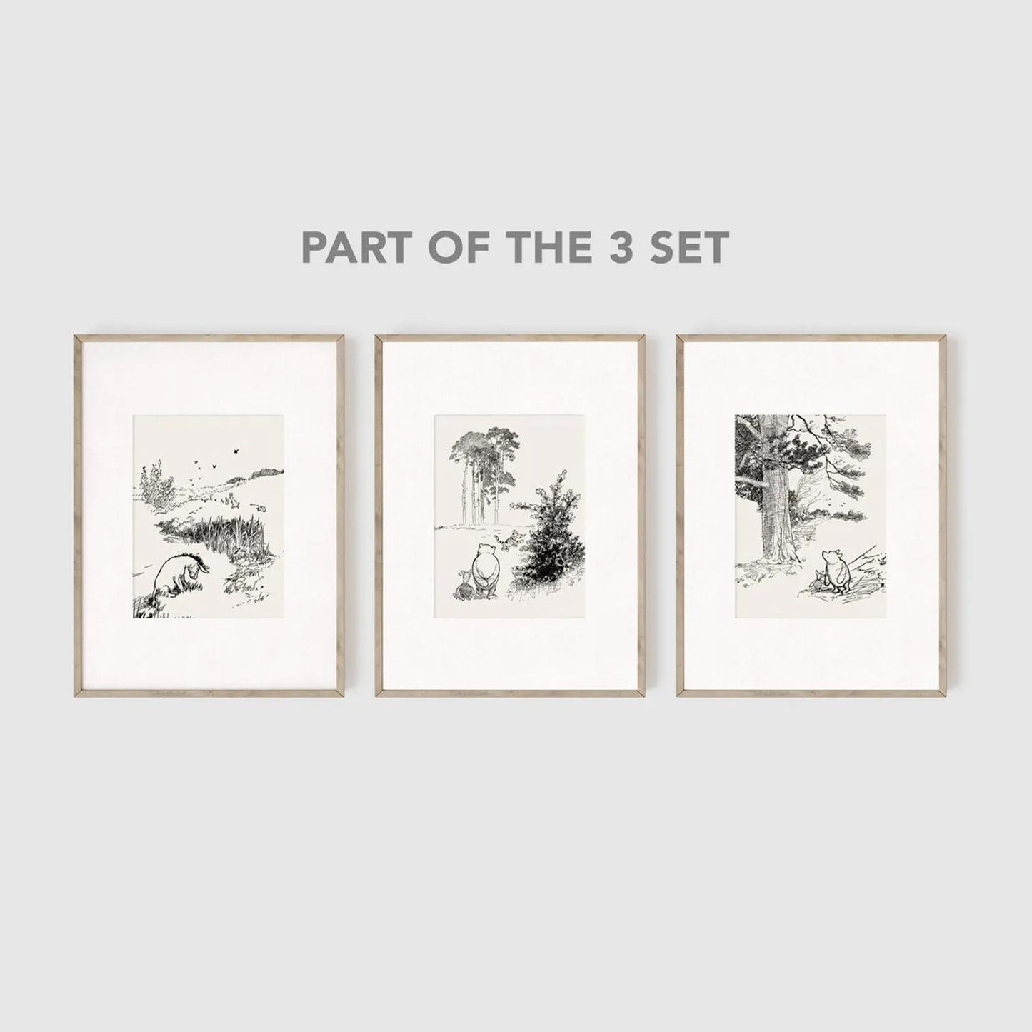 Winnie the Pooh Landscapes Nursery Set of 3 Art Prints