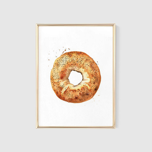 Bagel Watercolor Art Print