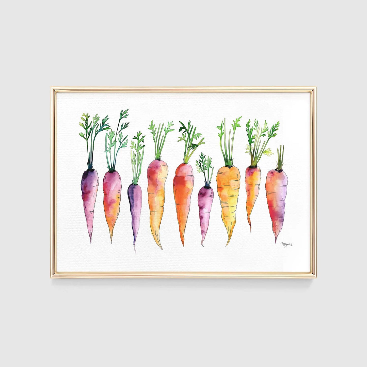 Carrots Rainbow Watercolor Art Print