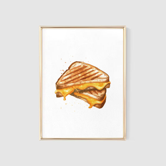 Grilled Cheese Watercolor Art Print