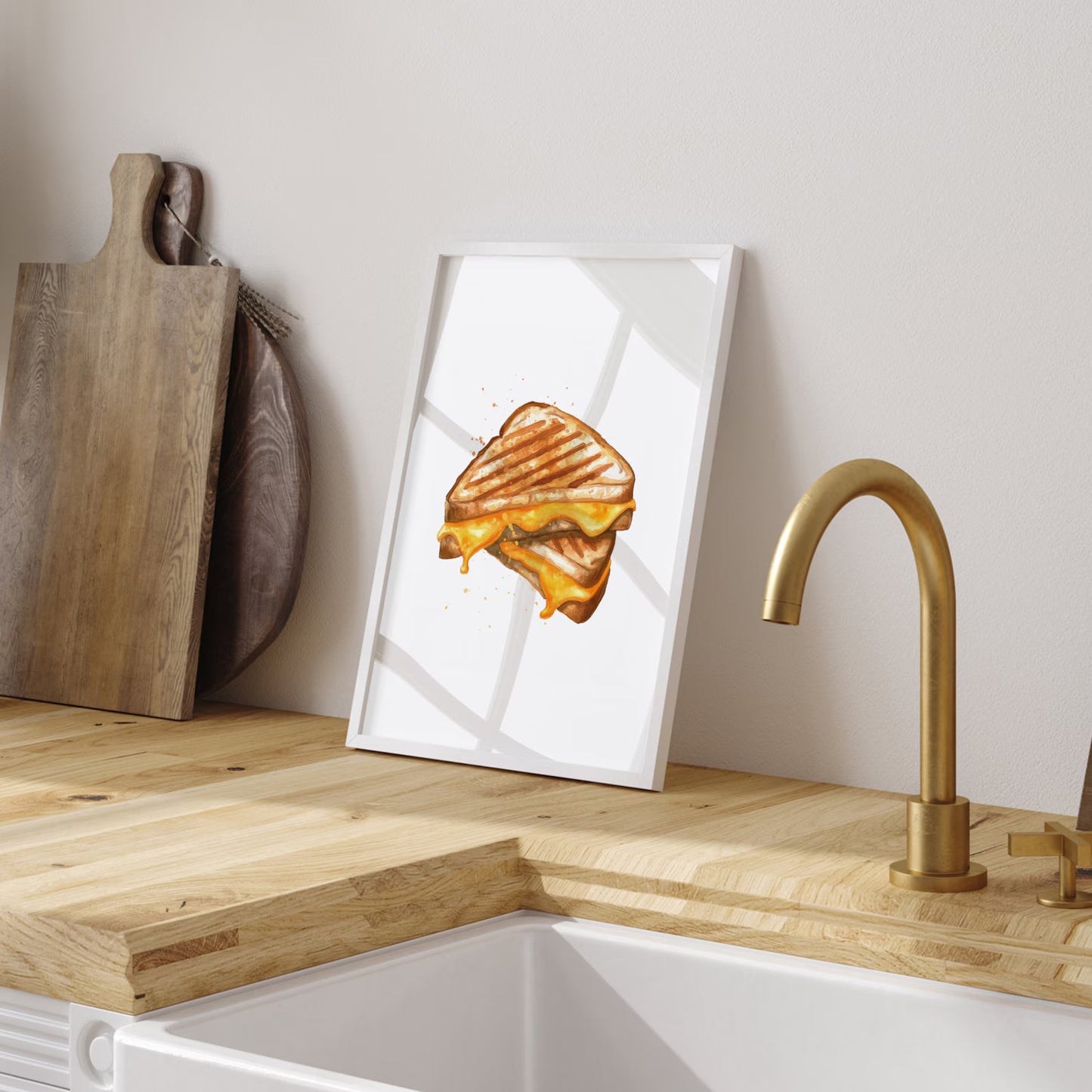 Grilled Cheese Watercolor Art Print