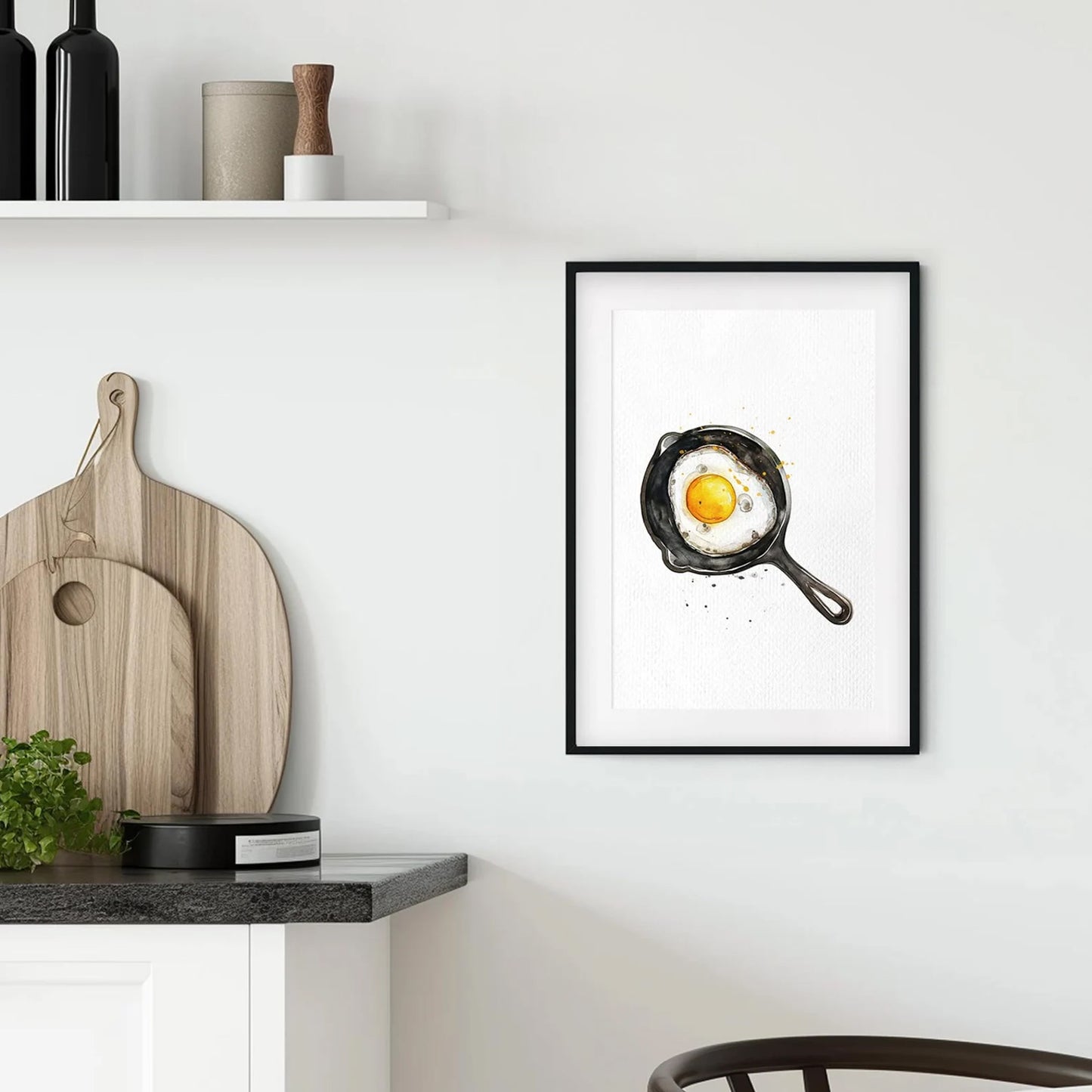 Fried Egg Breakfast Watercolor Art Print