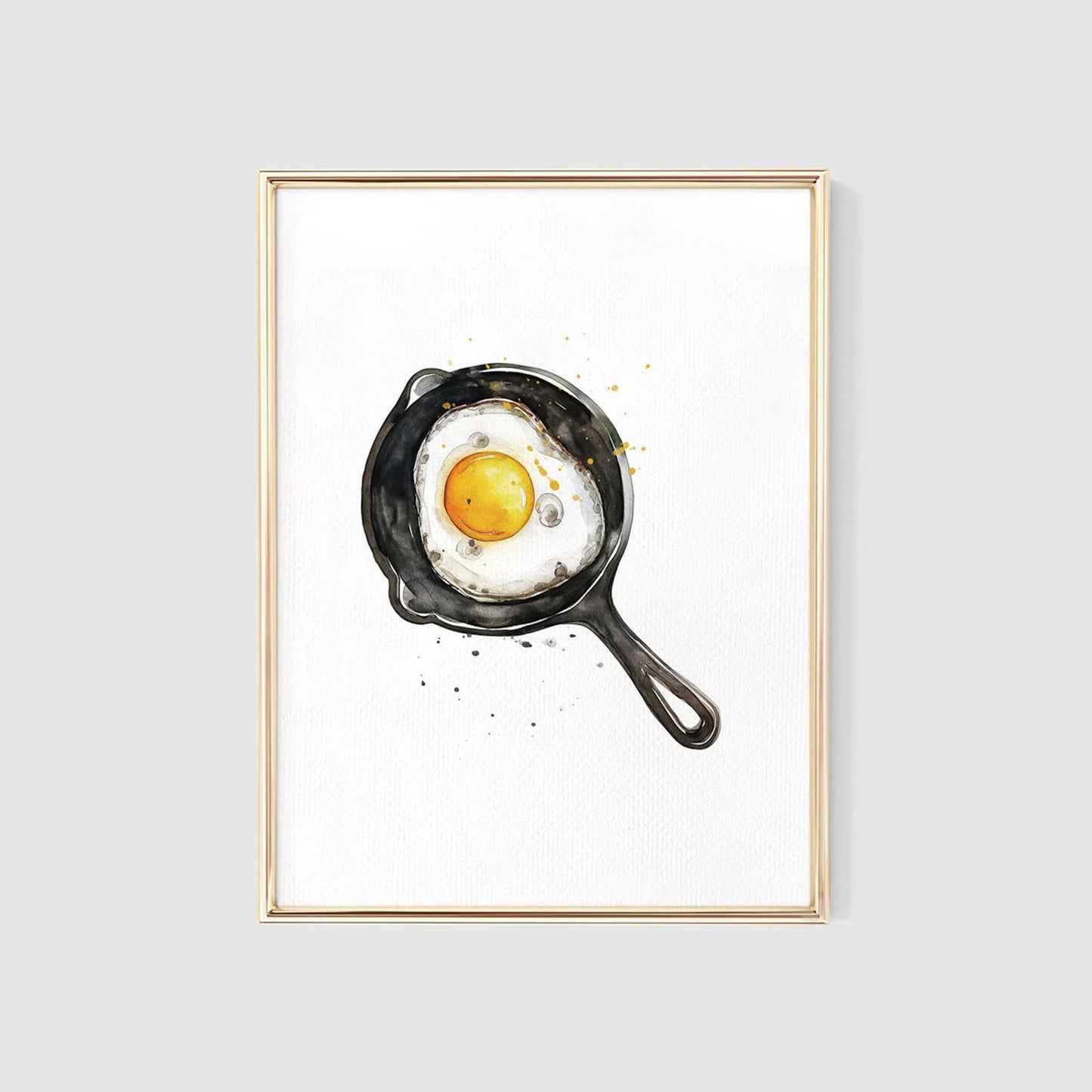 Fried Egg Breakfast Watercolor Art Print