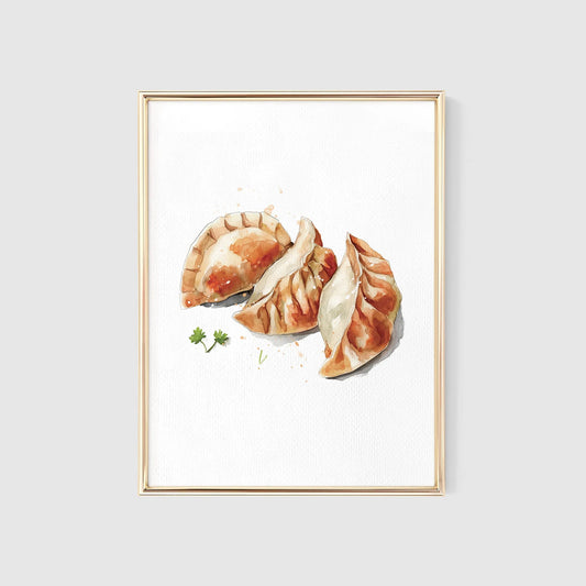 Gyoza Dumpling Watercolor Art Print