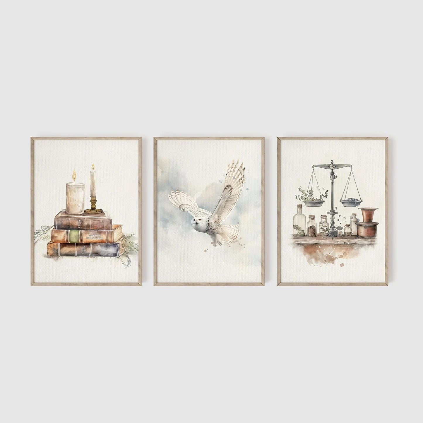 Wizard Neutral Nursery Set of 3 Art Prints Vol. 2