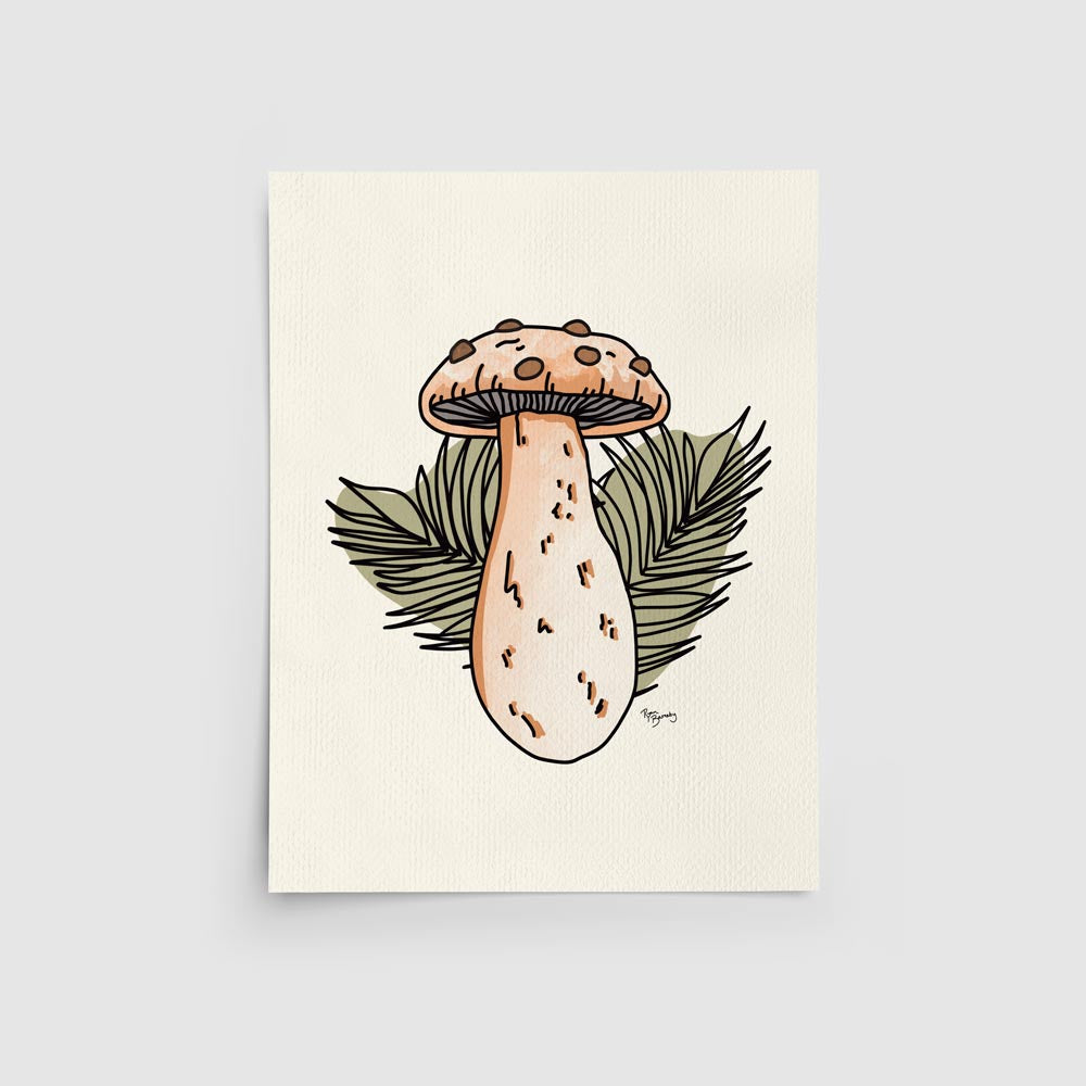 4 Set Mushroom Minimal Illustrated Art Prints