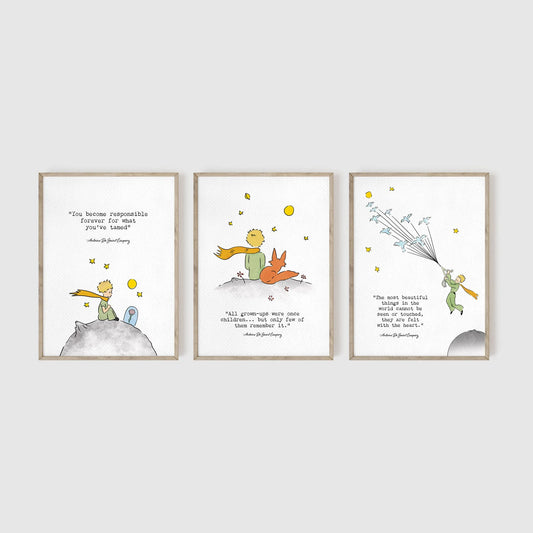 The Little Prince Nursery Quotes Set of 3 Art Prints