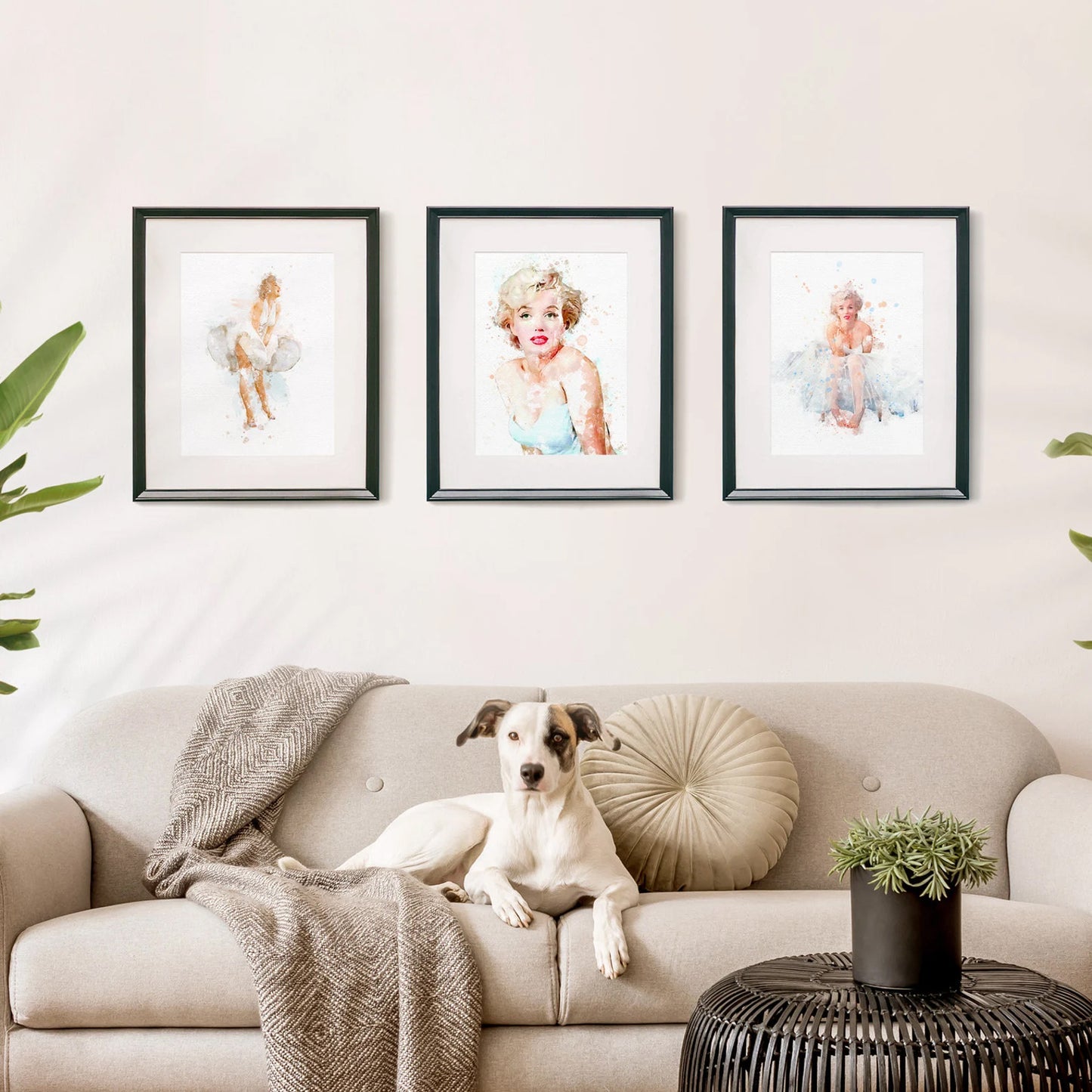 Marilyn Monroe Set of 3 Watercolor Art Prints