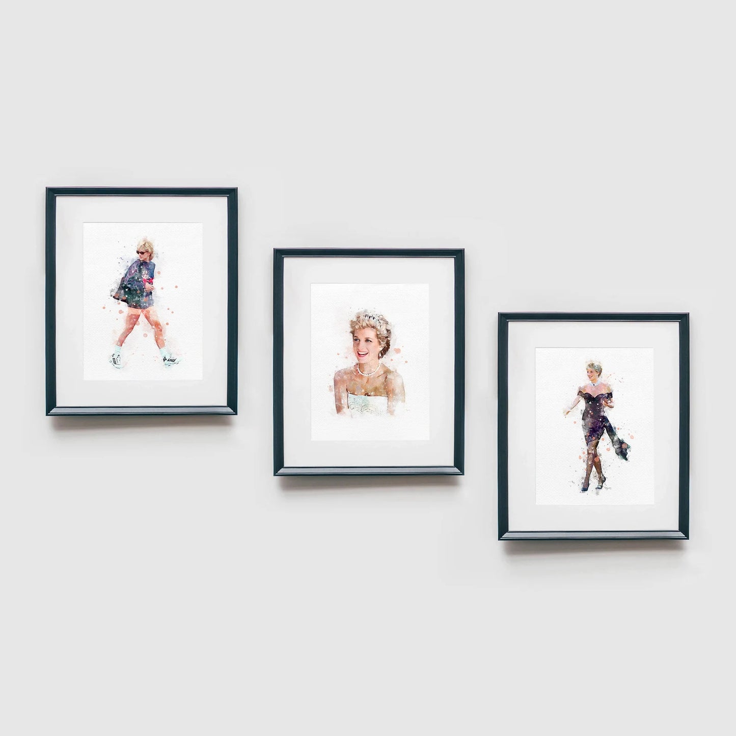 Princess Diana Set of 3 Watercolor Art Prints