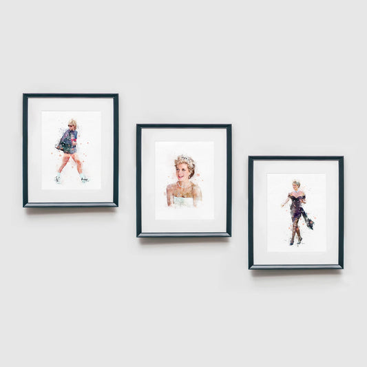 Princess Diana Set of 3 Watercolor Art Prints