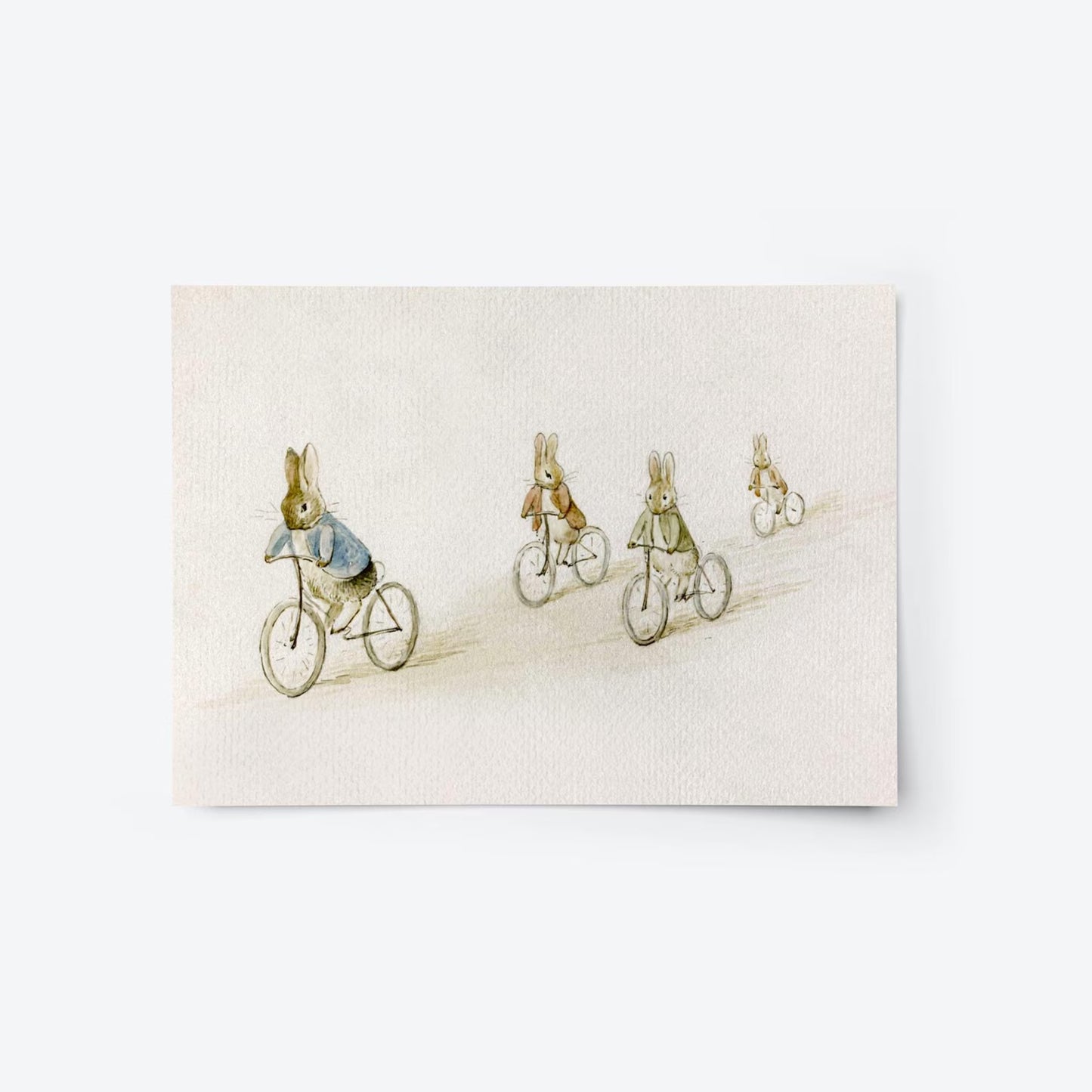 Benjamin Bunny Friends on Bicycles, Peter Rabbit Nursery Art Print