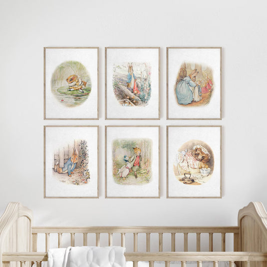 Peter Rabbit Stories Set of 6 Art Prints, Beatrix Potter