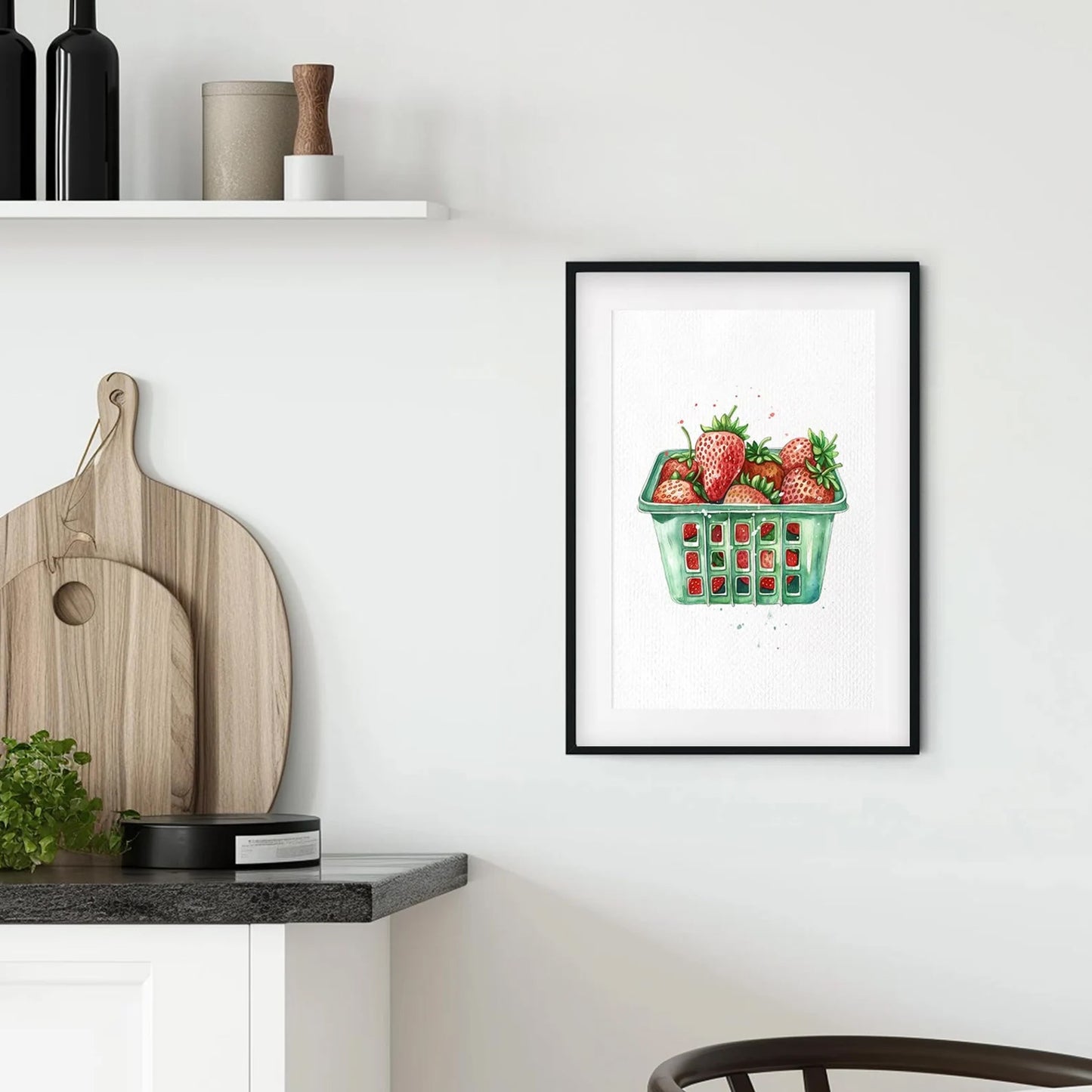 Strawberries Watercolor Art Print