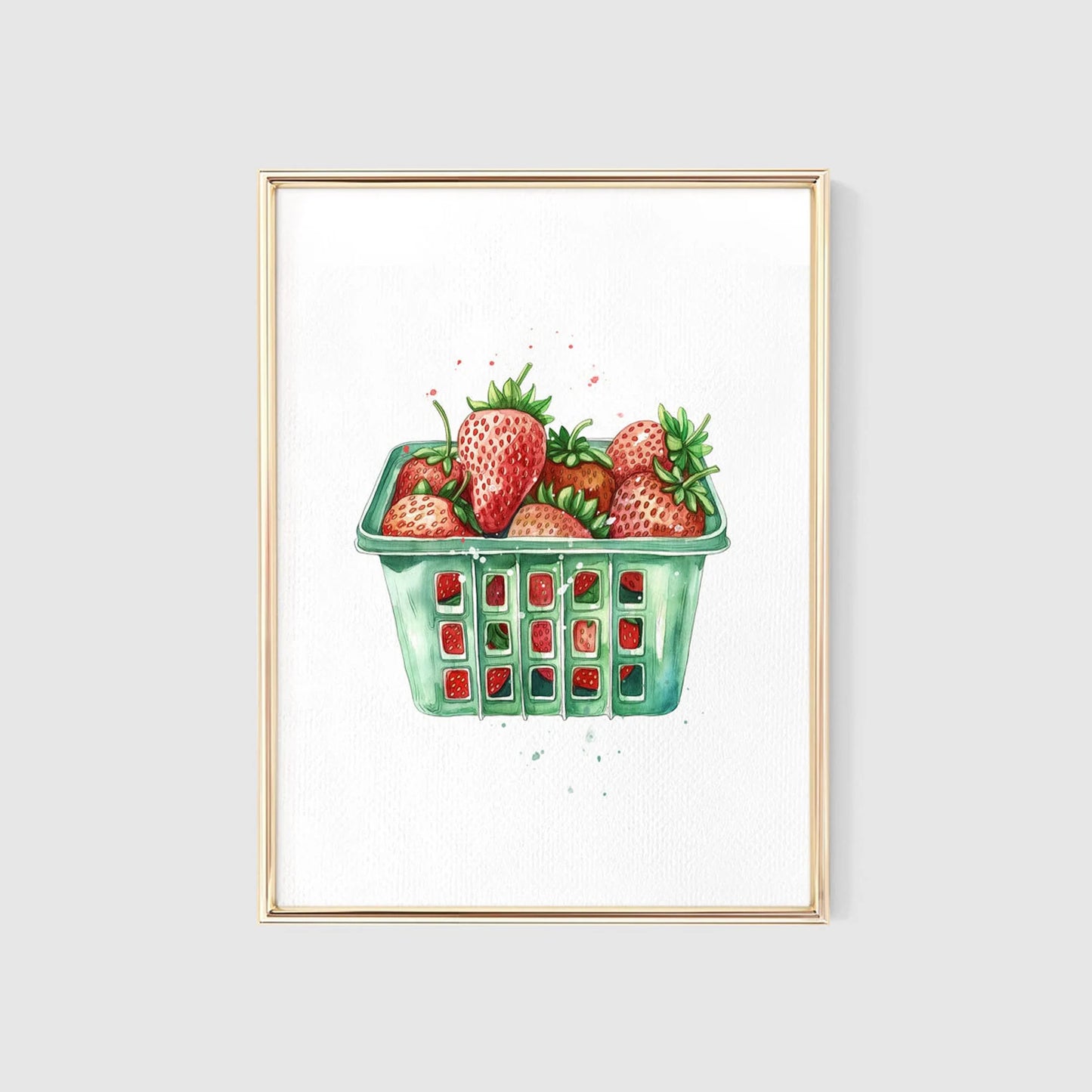 Strawberries Watercolor Art Print