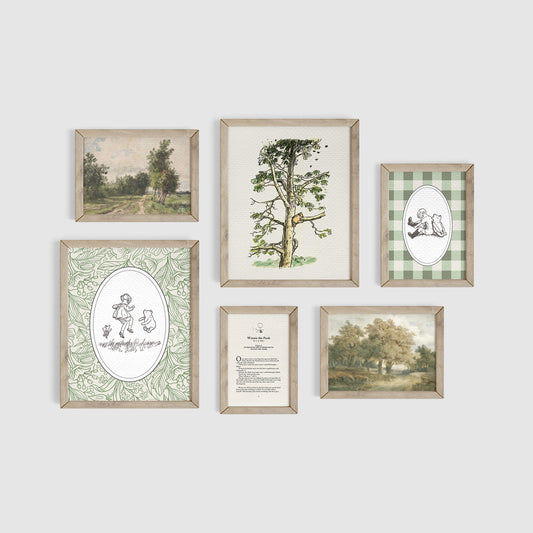 Winnie the Pooh Sage Green Gallery Art Set